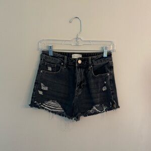Pacsun High Rise Festival Grey Denim Shorts